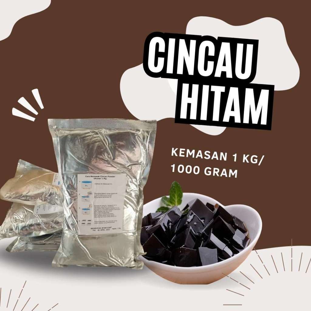 

Cincau Hitam Grass Jelly Kemasan Alumunium Kemasan 1kg/1000 gram