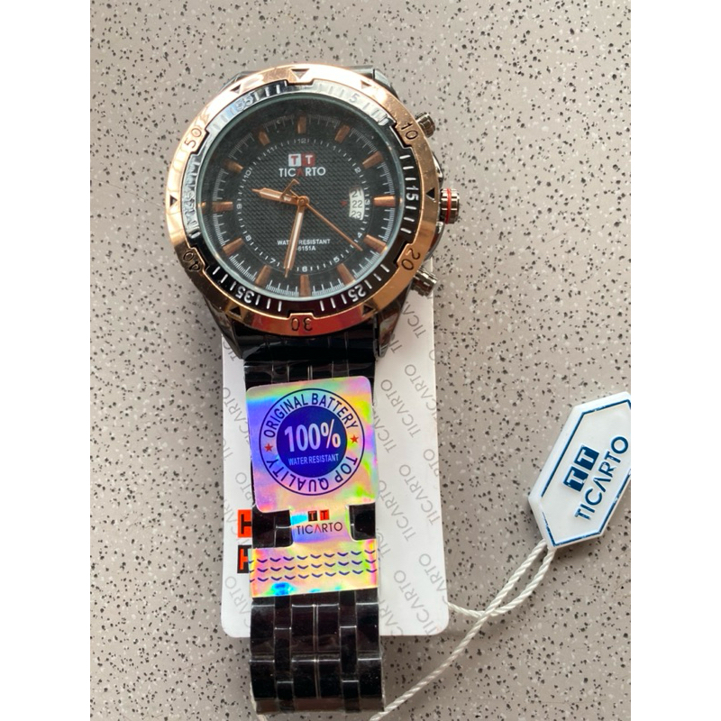 JAM TANGAN PRIA RANTAI TICARTO Original Watteresist Tanggal Aktif