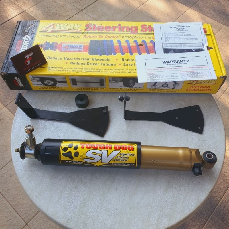 Stabilizer Shock Stir 4Way Tough Dog SV Jeep JK Wrangler Rubicon Original Adjustable Steer Steering 