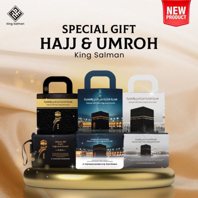 

PO Paket Oleh-Oleh Haji dan Umroh Premium Custom Nama Produk King Salman Isi 50pcs