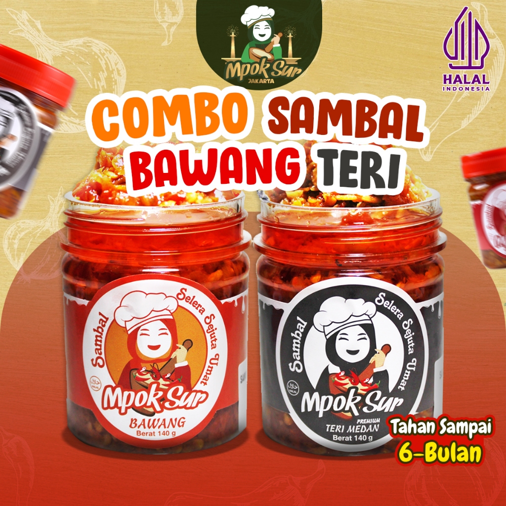 

Mpok Sur - Combo Sambel Bawang Teri Sambal Bawang dan Sambal Teri Medan