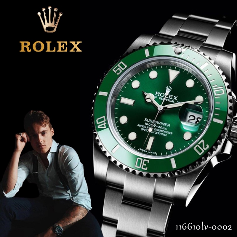 【✅100% ASLI】Jam Tangan Rolex Pria Asli 18CT Teflon material Submariner 116610lv-0002 Automatic 100M 