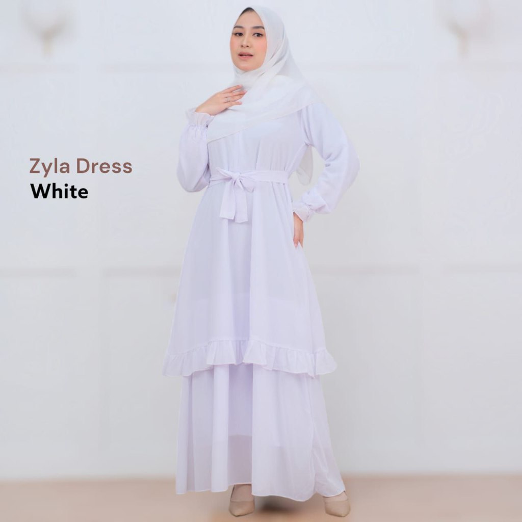 zyla dress gamis malaysia kerah renda korea gamis kekinian bahan adem gamis termurah