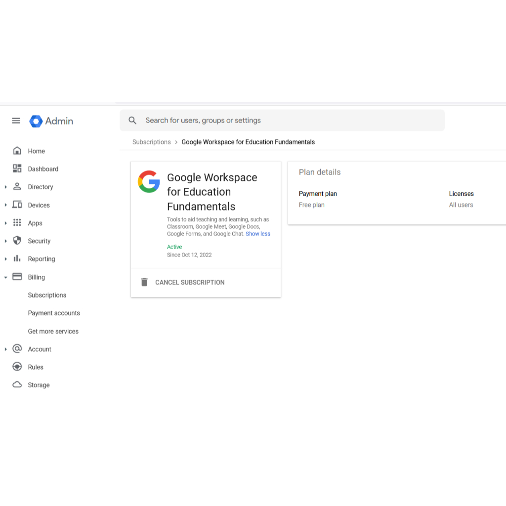 SUPER ADMIN G SUITE (WORKSPACE) OLD 2022