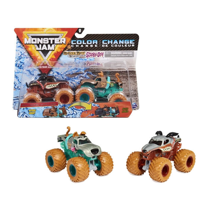 Monster Jam Official Color-Changing Monster Mutt Rottweiler vs Scooby Doo Diecast