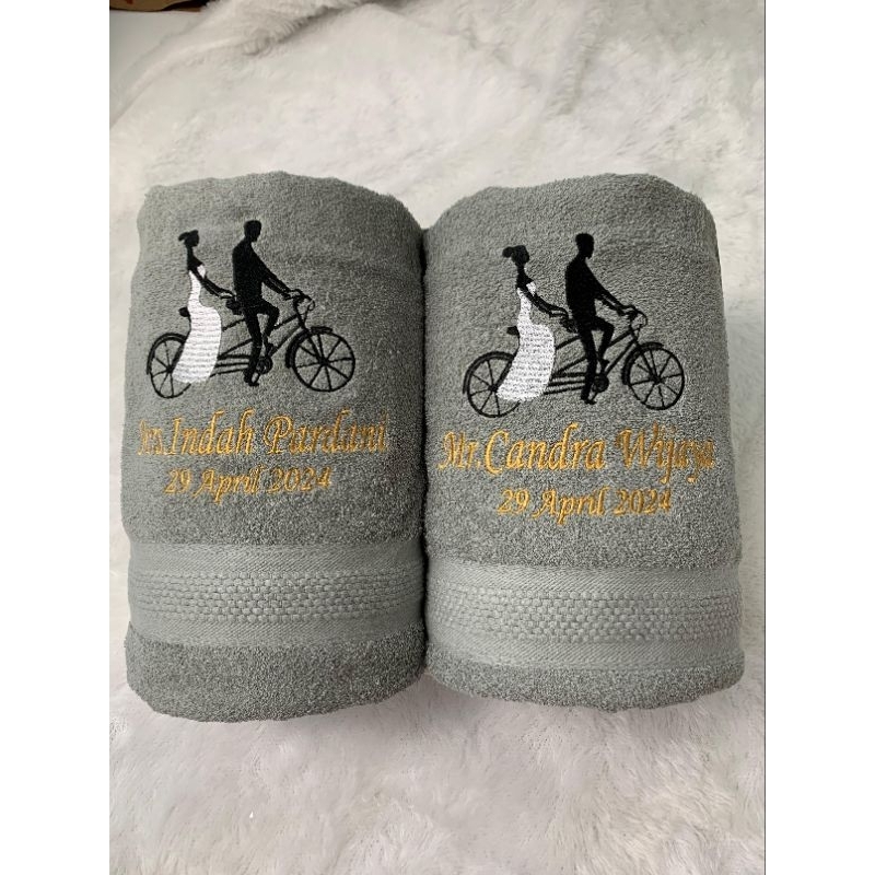 Handuk wedding couple custom ~