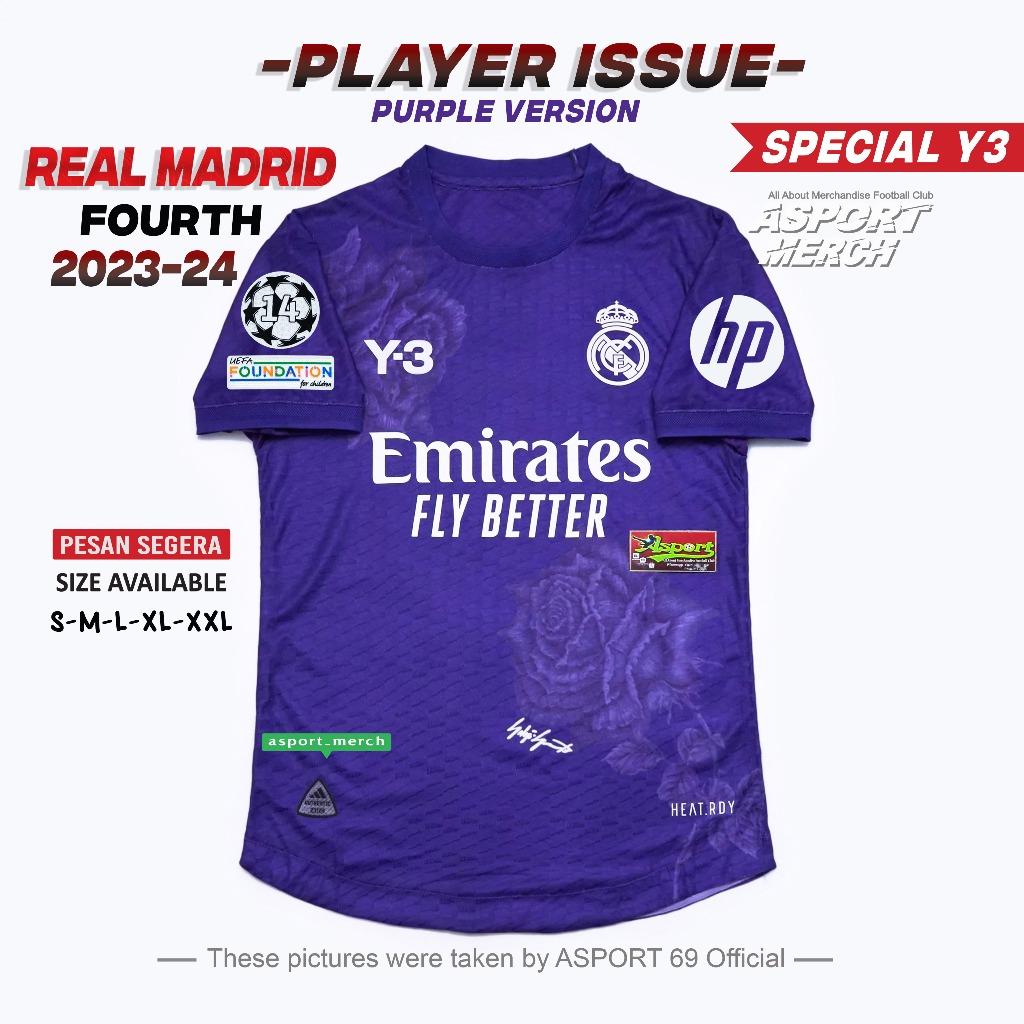 PLAYER ISSUE MADRID Y3 2023 2024 PI UNGU FANTASY