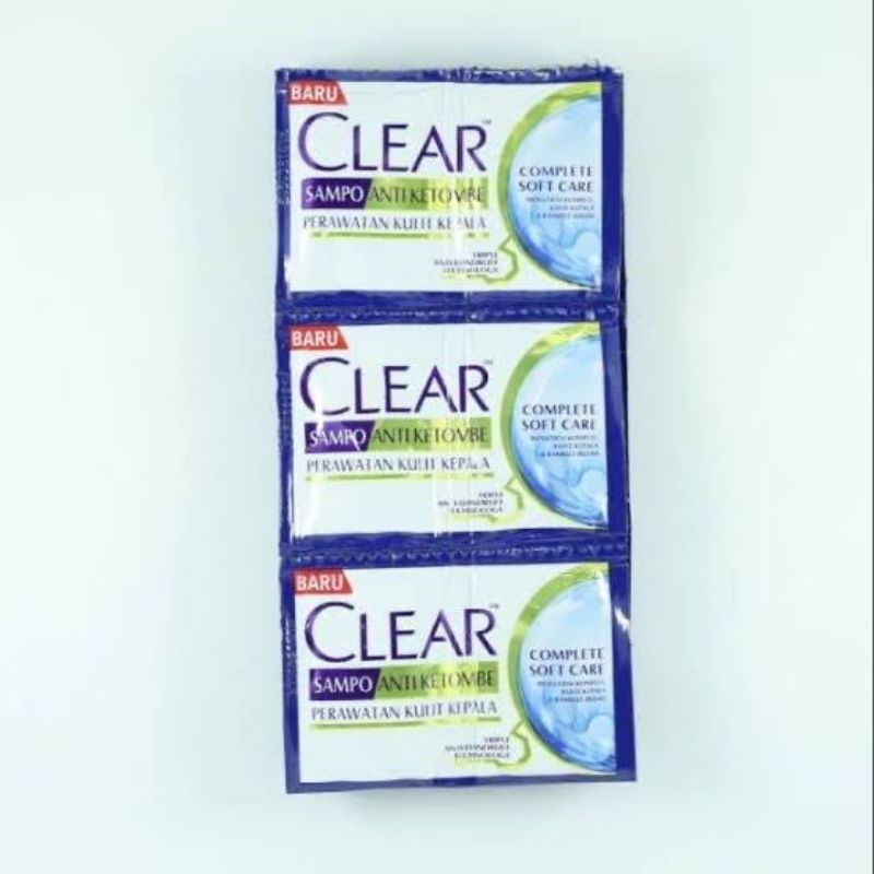 Sampo Clear Menthol Biru 1 Renceng isi 12 Sachet / Clear Sampo Menthol Biru 1 Renceng Isi 12 Sachet 