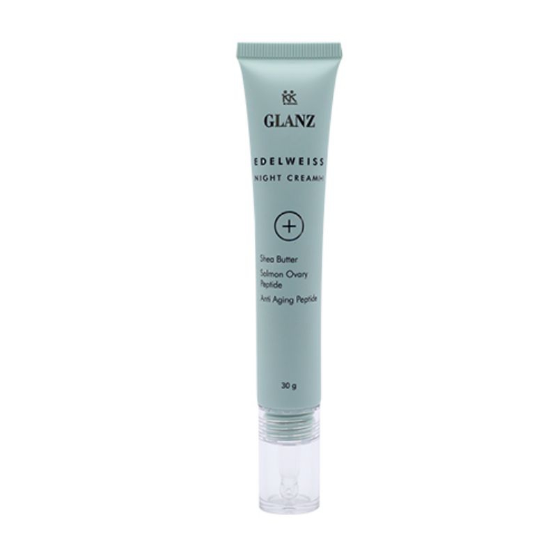 night cream glanz edelweiss mencegh penuaan dini anti aging mencerahkan melembabkan melembutkan skin