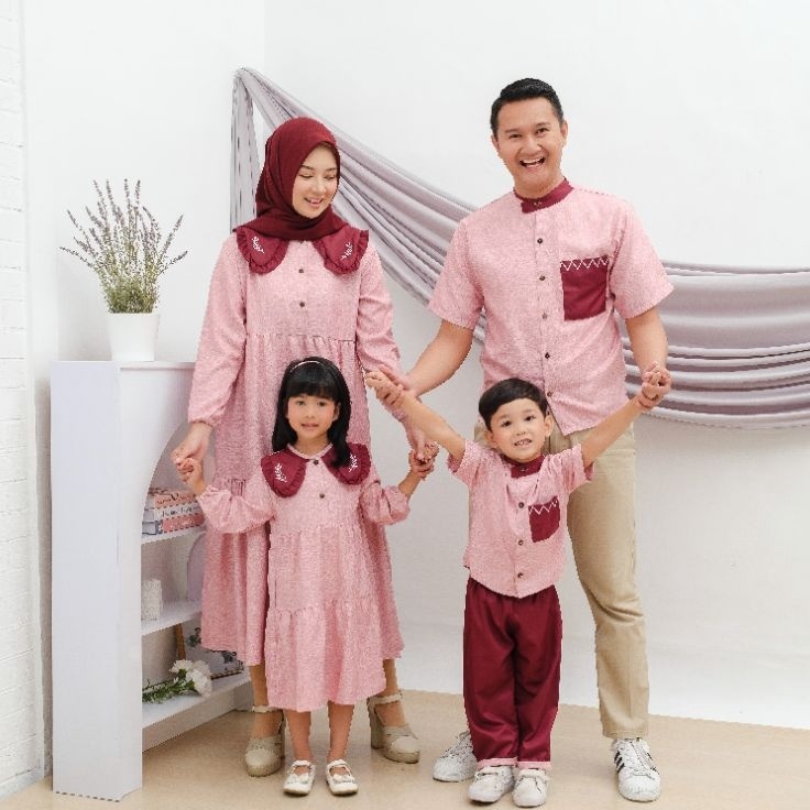 KP8 Zenara Family set  gamis couple ibu dan anak Couple Keluarga  Baju Couple Lebaran Gamis anak luc