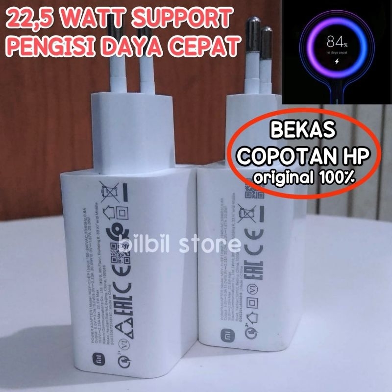 ADAPTOR ,KEPALA CHARGER XIAOMI COPOTAN HP ORIGINAL 100% REDMI 9/9T/10T/MI A1/POCO F1/M3/NOTE 7/NOTE 
