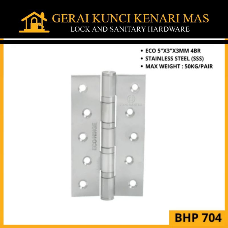 PALOMA BHP 704 Engsel Pintu Butt Hinge 5 Inch Stainlees