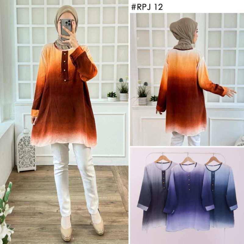 Aliee-baju atasan wanita dewasa dress tunik motif cantik bahan import adem