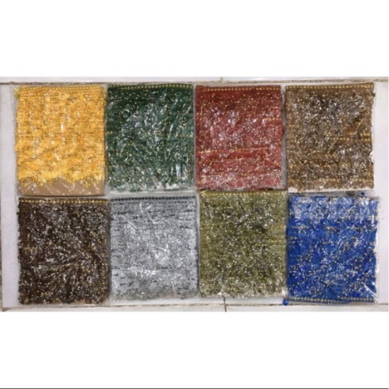 RENDA GORDEN CRYSTAL/Renda Super Bagus/Renda Penghias Gorden 1HATI (± 15 Meter) Kualitas Import Grad