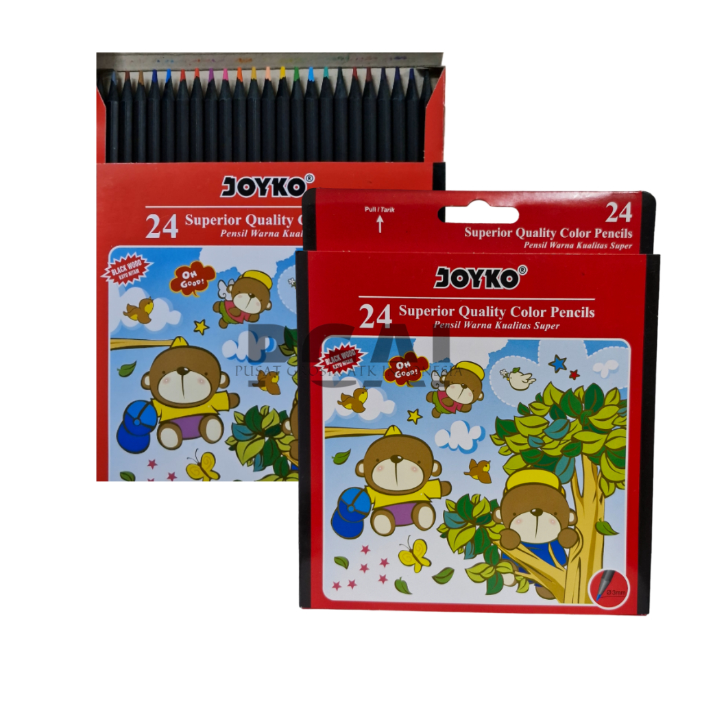 

COLOUR PENCIL PENSIL WARNA JOYKO CP-2 24 WARNA BLACK WOOD KAYU HITAM 3 MM 1 PACK STATIONERY