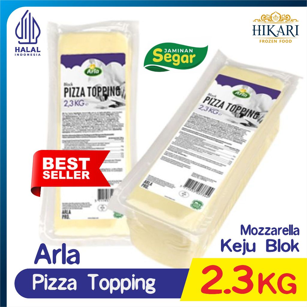 

Keju Mozzarella Arla - Arla Pizza Topping Mozzarella 2.3kg