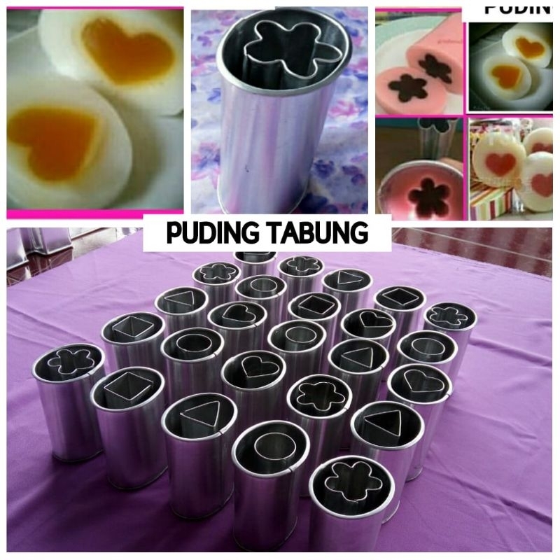 loyang puding tabung aneka bentuk isinya