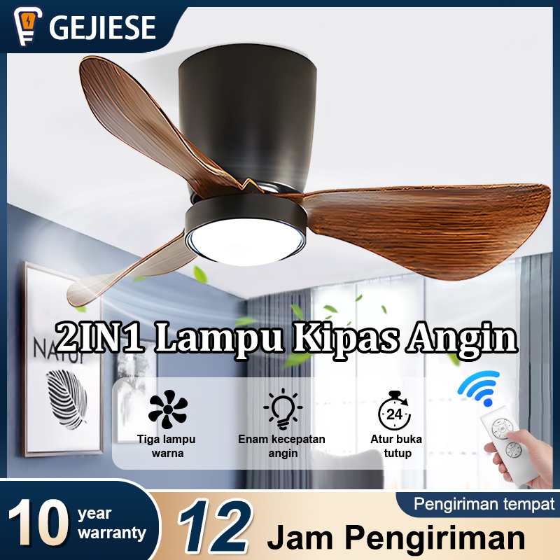 COD Lampu kipas angin Lampu kipas angin gantung plafon Lampu kipas gantung dengan remote control 24 