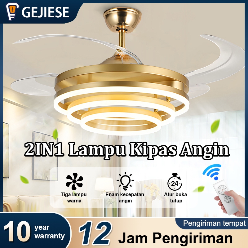COD Lampu kipas 42inch Lampu kipas langit-langit kendali jarak jauh lampu kipas angin remote lampu k