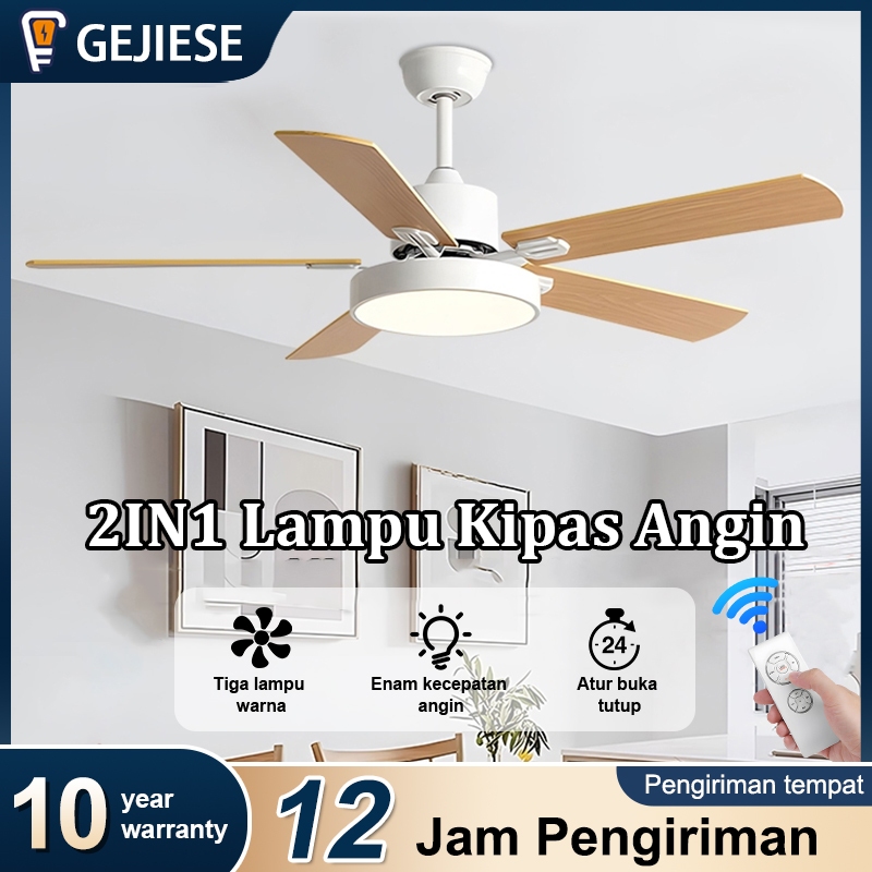 COD Lampu kipas lampu kipas angin gantung plafon dengan remote control, lampu kipas kecepatan angin 