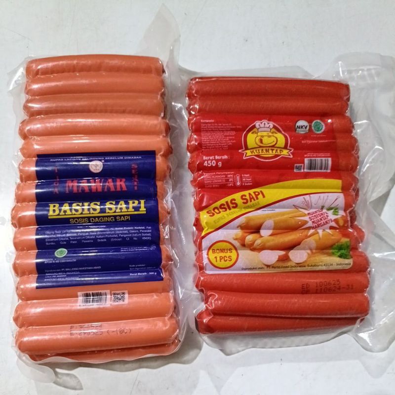 

Paket hemat sosis sapi 2pack isi 25pcs/pack