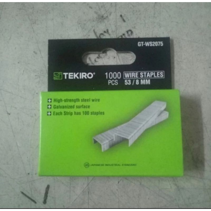 

Tekiro Isi Staples type 53 Ukuran 6mm / 8mm Isi 1000 pcs / wire Staples 1000pcs
