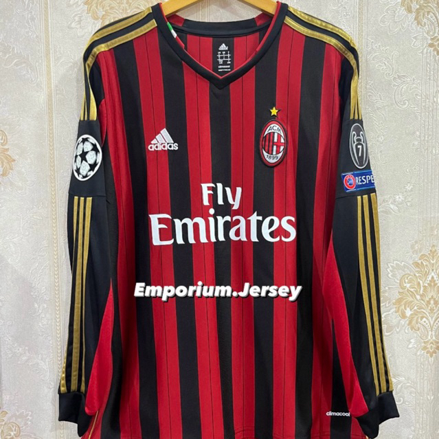 Jersey AC Milan Home 2013-14 KAKA #22 Longsleeve Full Patch UCL
