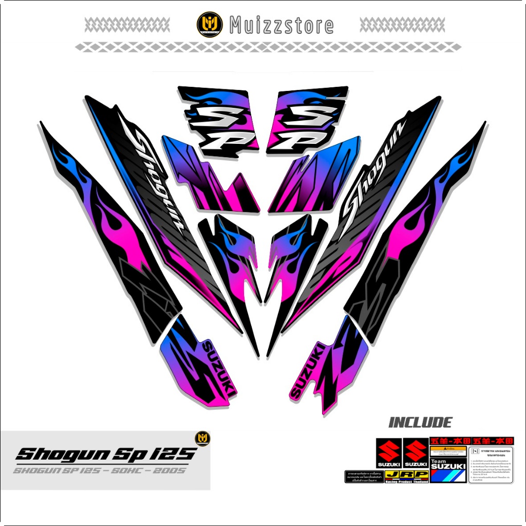 STICKER MOTOR SHOGUN SP125 / MOTIF 7 / SHOGUN 125SP / STRIPPING VARIASI SHOGUN / VIRAL MUIZZSTORES