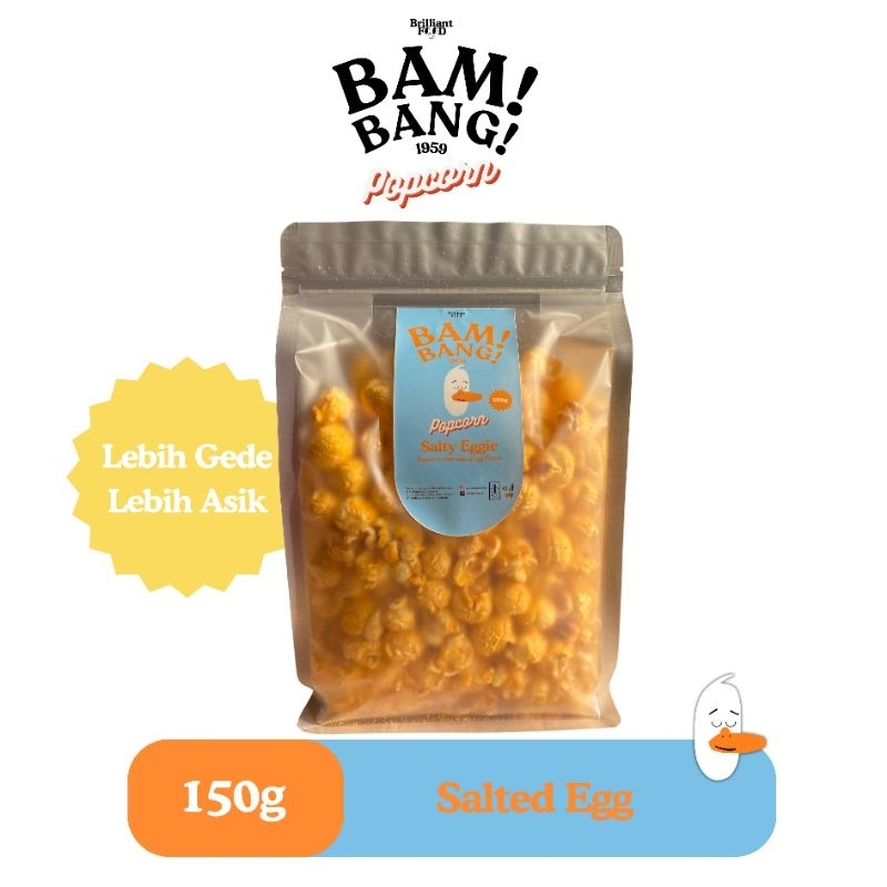 

BAM! BANG! Salted Egg Flavor Gourmet Popcorn 150g | BAM! BANG! Gourmet Popcorn rasa Salted Egg