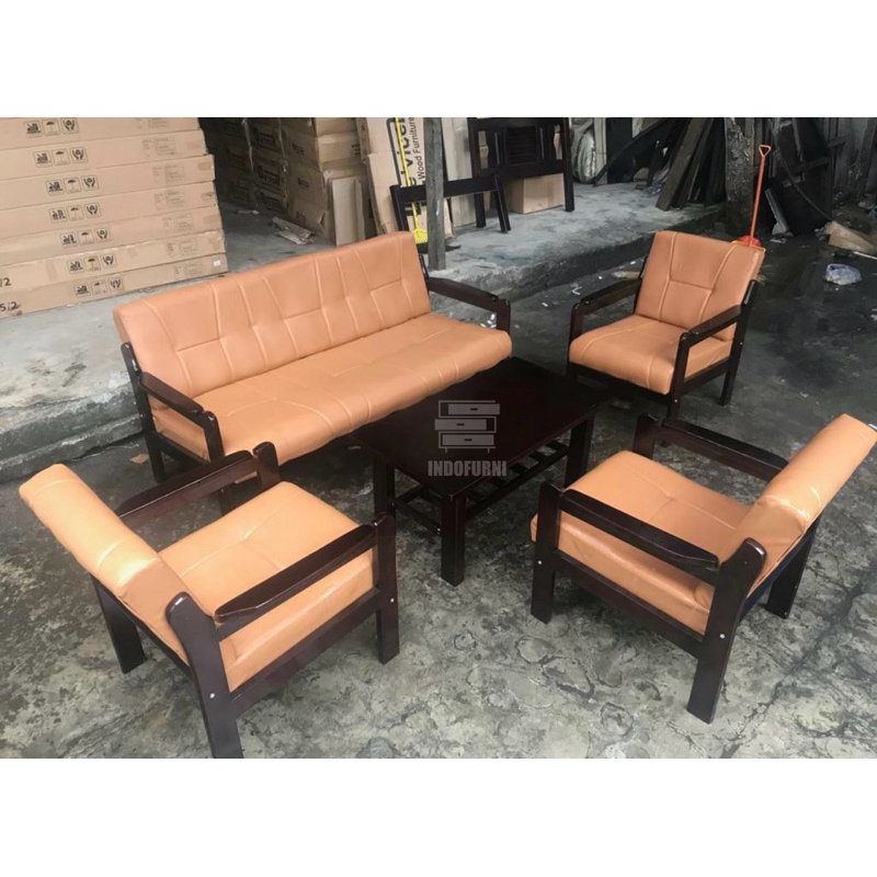 Kursi Sofa Kantor Kayu Dudukan Busa / Kursi Fixo 311