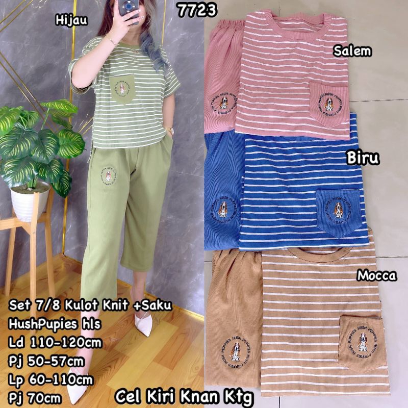 7723 SETELAN 7p8 KULOT KNIT HALUS