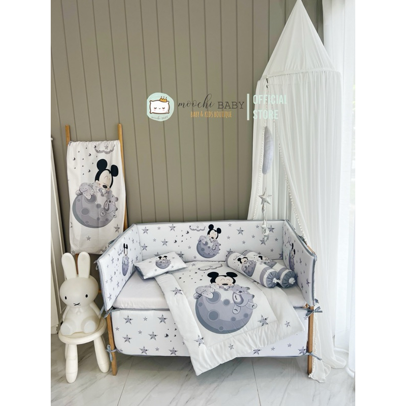 moochi Baby Bedding bumper kepang pinggiran box Bedcover selimut bayi newborn Blanket mouse Miki gre