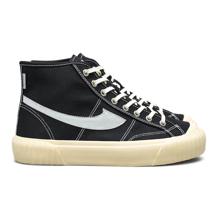 Sepatu Compass Vintage 25th Hi Black Silver Original