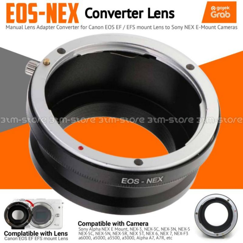 EOS NEX lens adapter converter lensa Canon EF EFS to body SONY E mount mirrorless  Sony Alpha NEX E 