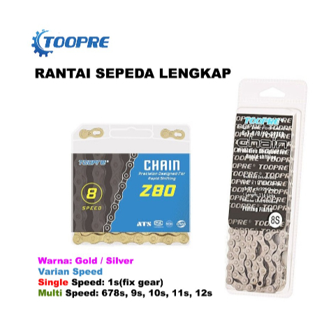 Toopre Rantai Sepeda Lipat MTB Roadbike Fixie Speed 1 sampai 12 Speed