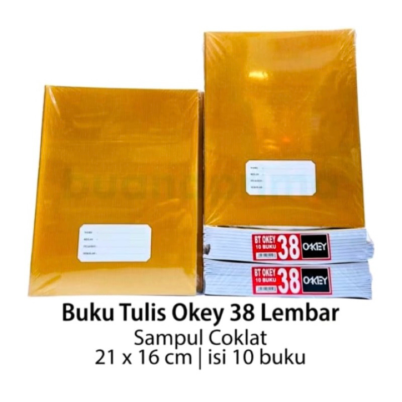 

BUKU TULIS OKEY KIKI SAMPUL COKLAT 38 LEMBAR 1 PACK 10 PCS