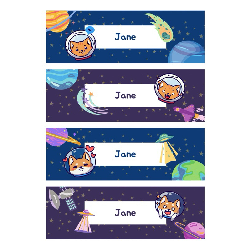 

Label Nama 80pcs/pack (Custom Nama) Tipe Space Cat