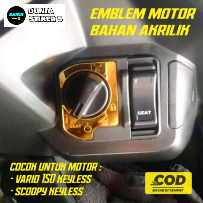 Emblem akrilik kunci motor scoopy keyless dan vario new keyless