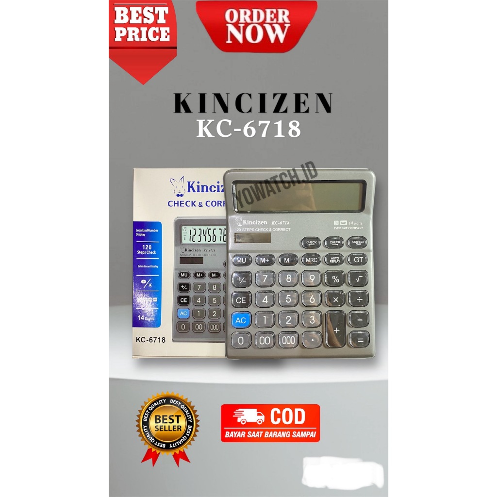 

KALKULATOR KINCIZEN 6718 l 14 DIGIT l KALKULATOR DAGANG