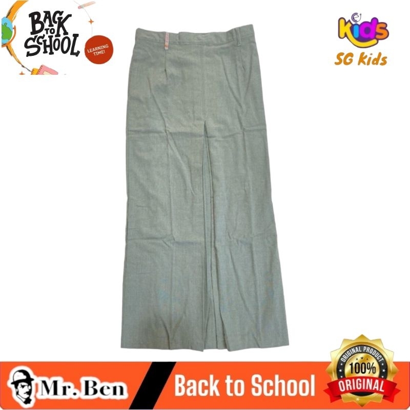 MR.BEN Rok SMA Abu Rokok Tetrex Panjang Span // Rok SMA // SERAGAM SEKOLAH