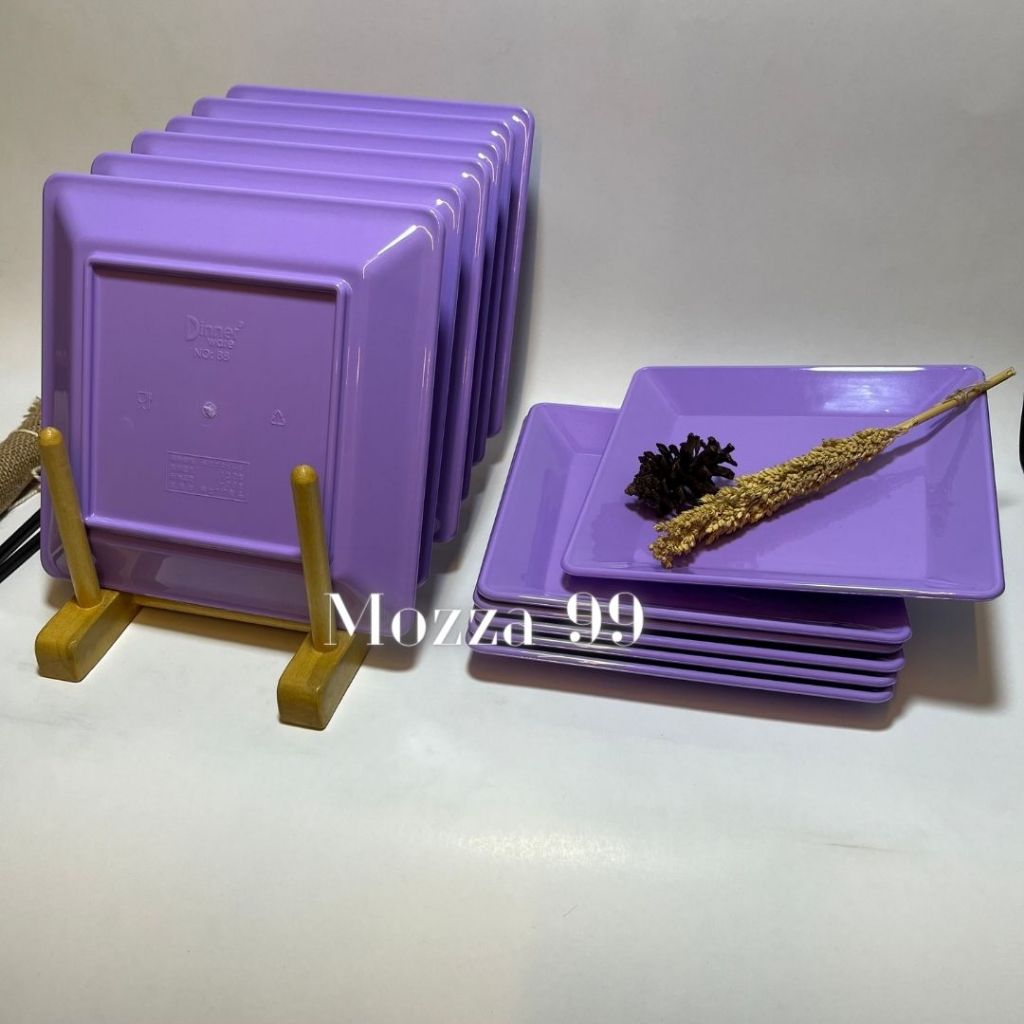 Mozza.kitchen_99 _ Piring kotak melamin p-88 9 inc #PIRING MIE GACOAN # BM - (1 lusin) - Piring Pers