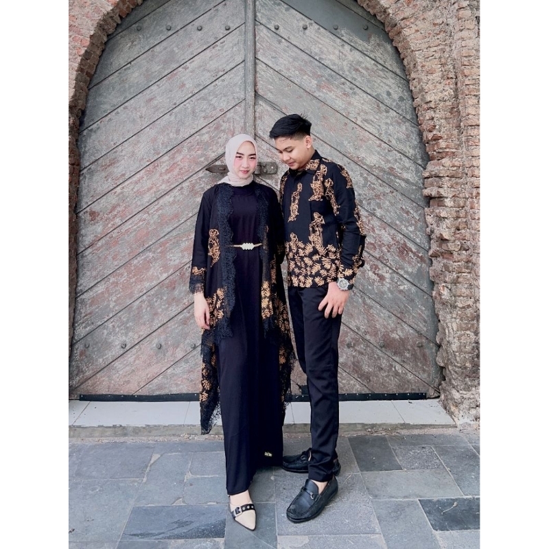 SET COUPLE BATIK ASOKA WAYANG DAUN + KEMEJA