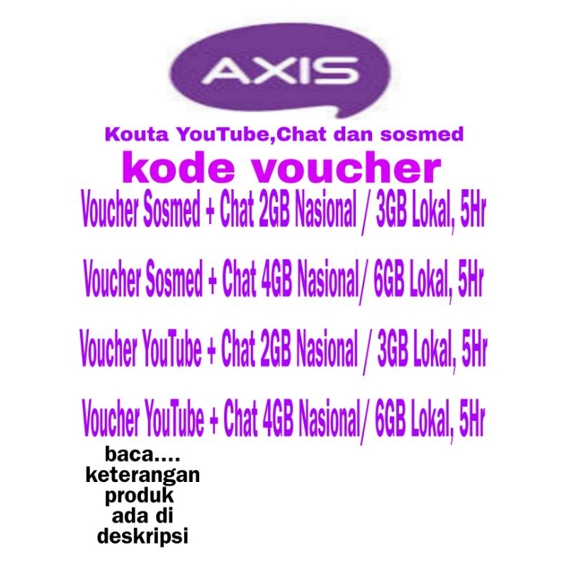 kuota axis ytb,chat,sosmed (kode voucher)