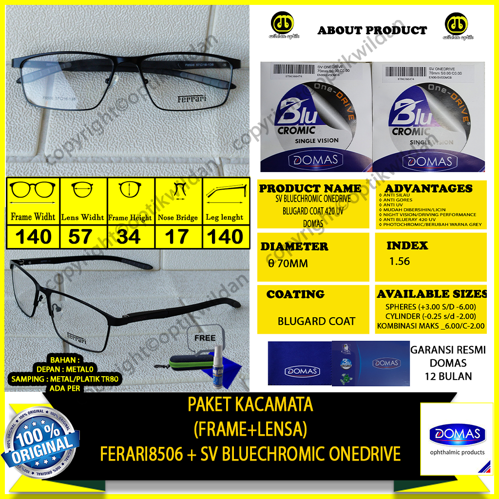 Kacamata Bluechromic Domas Onedrive Night Vision 8506