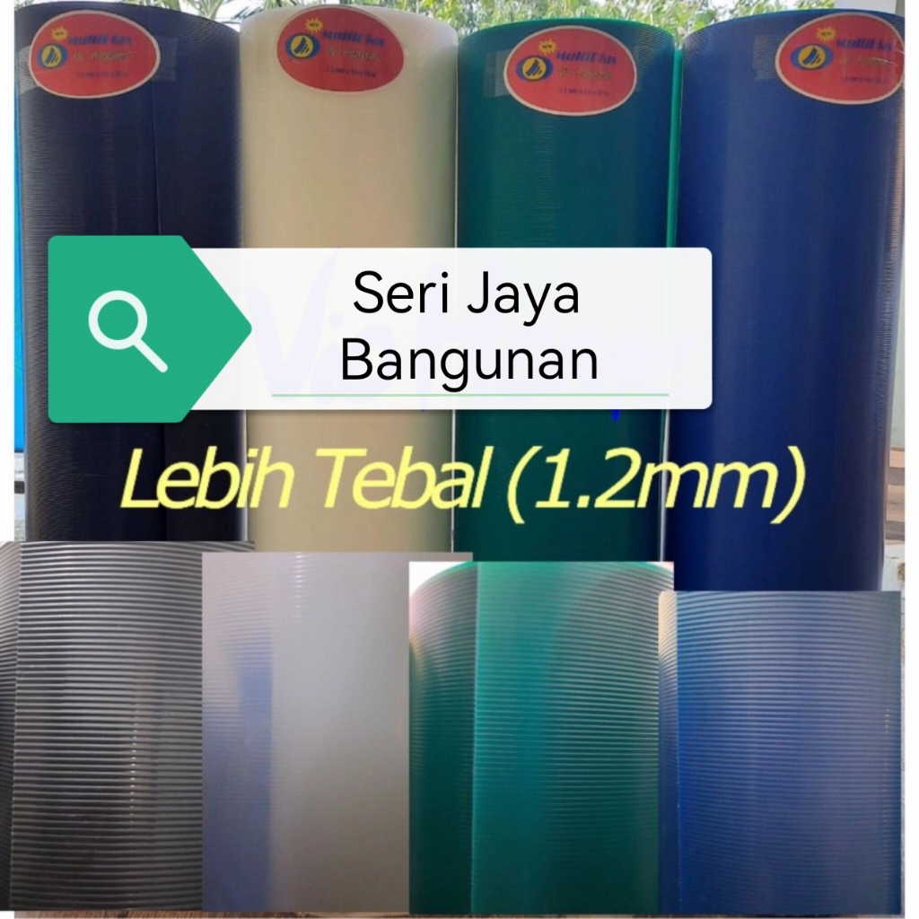 Fiber Flat Pagar Multiplas Jumbo Tebal 1.2mm Motif Garis Permeter Lebar 1.2 Meter/ Plastik Penutup P