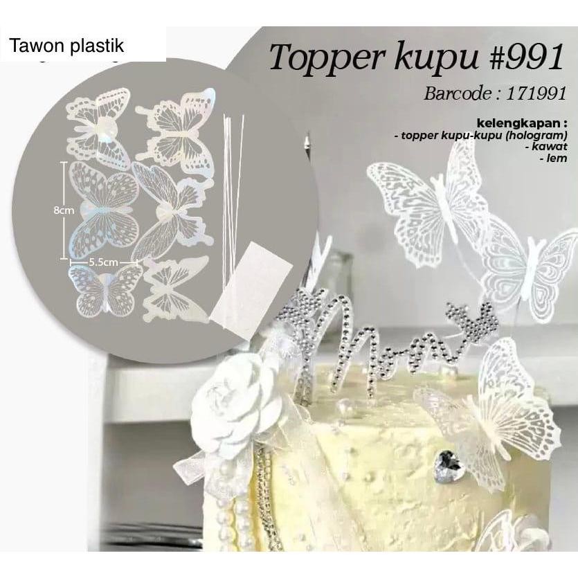 

Topper Hiasan Kupu-kupu / Butterfly Cake Topper Pink Unik dan Elegan / Hiasan Kupu2 Gold/Biru/Merah/ Pink