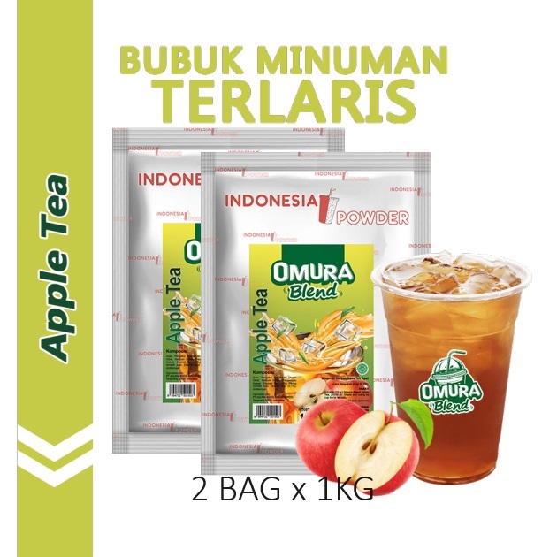 

[Bundle 2Bag x 1Kg] Rasa Apple Tea Bubuk Minuman Premium Merk Omura Blend (Mix Gula)
