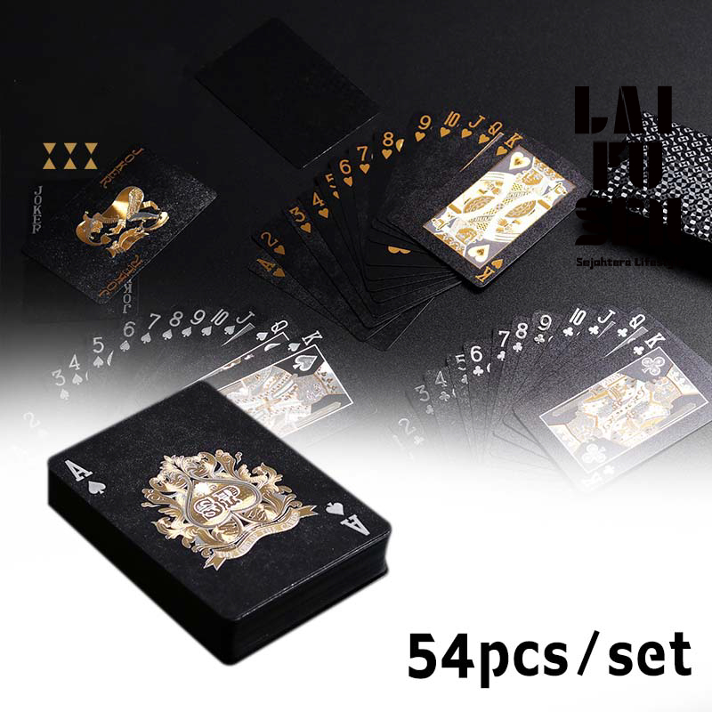 Kartu Plastik Rem Gold Foil Poker Prime Kartu Remi Anti Air Poker Premium Kartu Remi Pvc Poker
