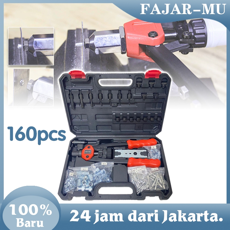 160pcs Riveter Nuts Guns With Nuts M3 M4 M5 M6 M8 M10 M12 Tang Paku Rivet