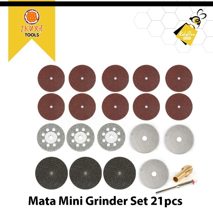 IKURA TOOLS Rotary File Set 21Pcs As 3mm Mata Bor Cunner Mini Cutting Tunner Die Mini Grinder Set - 
